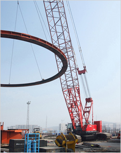 QUY150C, 150Ton Crawler Crane at Fushun Power Plant Project in 200