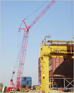 QUY1 50C, 150Ton Crawler Crane in India at 2*660MW thermal power plant Project i
